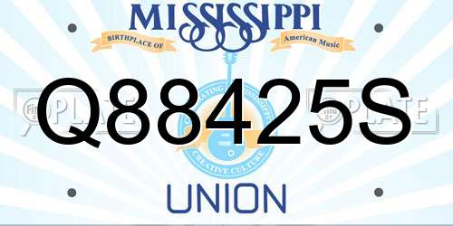 Q88425S Mississippi License Plate