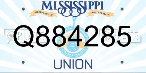 Q884285 Mississippi License Plate