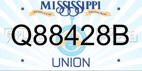 Q88428B Mississippi License Plate