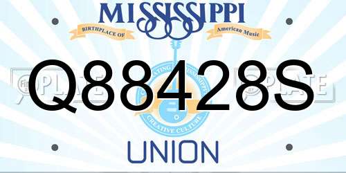 Q88428S Mississippi License Plate