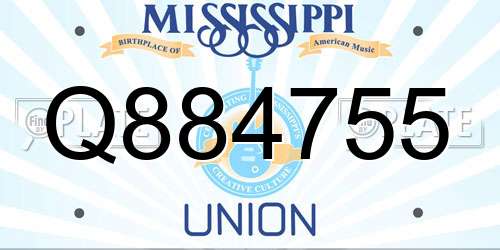 Q884755 Mississippi License Plate