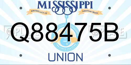 Q88475B Mississippi License Plate