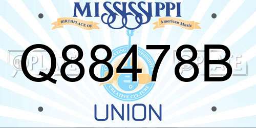 Q88478B Mississippi License Plate