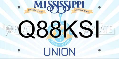 Q88KSI Mississippi License Plate