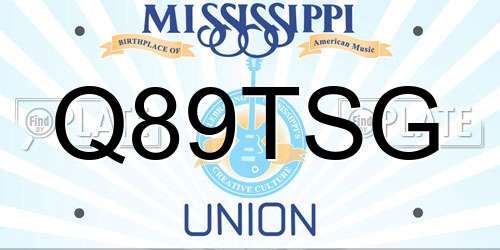 Q89TSG Mississippi License Plate