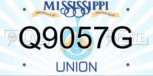 Q9057G Mississippi License Plate