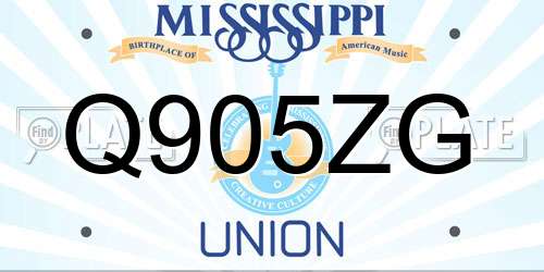 Q905ZG Mississippi License Plate