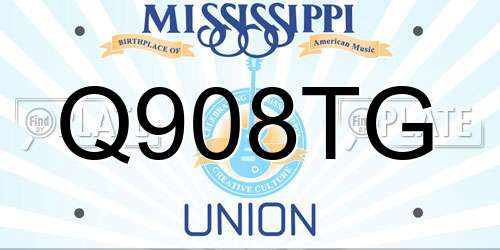 Q908TG Mississippi License Plate
