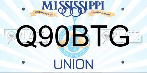 Q90BTG Mississippi License Plate