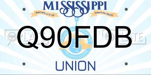 Q90FDB Mississippi License Plate
