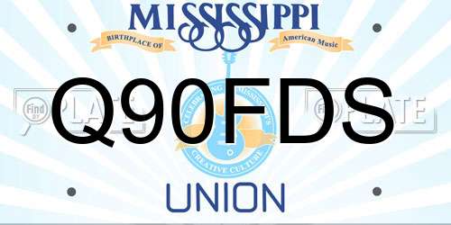 Q90FDS Mississippi License Plate