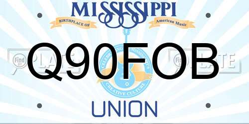 Q90FOB Mississippi License Plate