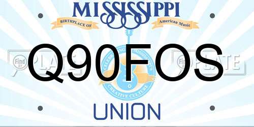Q90FOS Mississippi License Plate
