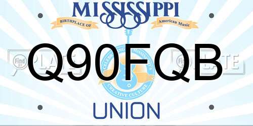 Q90FQB Mississippi License Plate