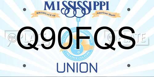 Q90FQS Mississippi License Plate