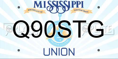Q90STG Mississippi License Plate