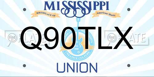 Q90TLX Mississippi License Plate