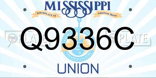 Q9336C Mississippi License Plate