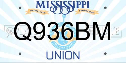 Q936BM Mississippi License Plate
