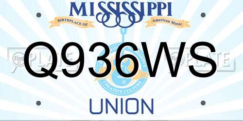 Q936WS Mississippi License Plate