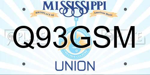 Q93GSM Mississippi License Plate