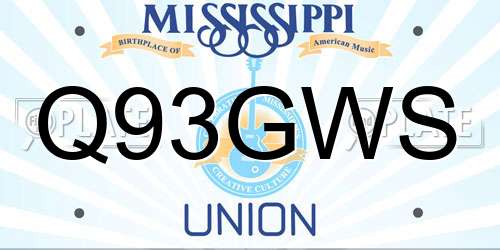 Q93GWS Mississippi License Plate