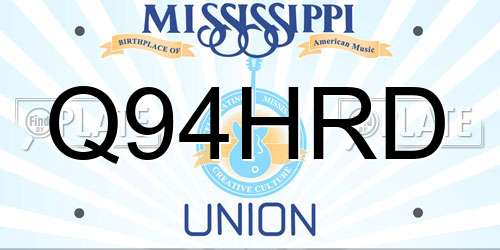 Q94HRD Mississippi License Plate