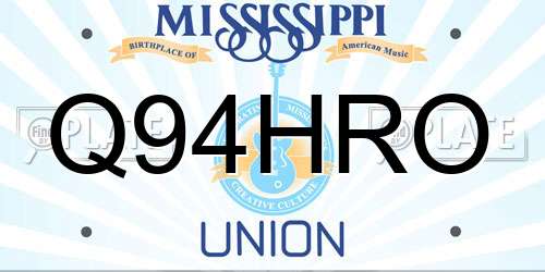 Q94HRO Mississippi License Plate