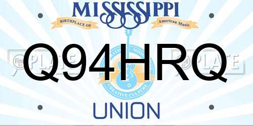 Q94HRQ Mississippi License Plate