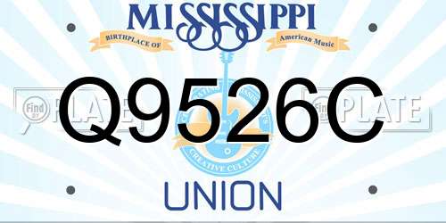 Q9526C Mississippi License Plate