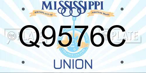 Q9576C Mississippi License Plate