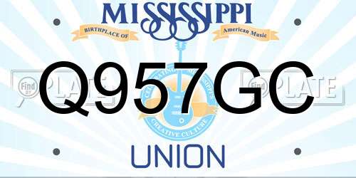 Q957GC Mississippi License Plate