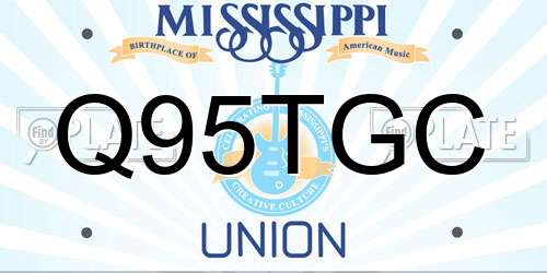Q95TGC Mississippi License Plate