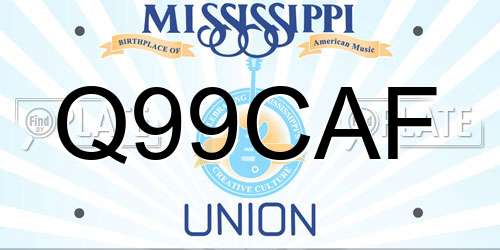 Q99CAF Mississippi License Plate