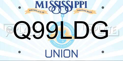 Q99LDG Mississippi License Plate
