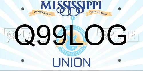 Q99LOG Mississippi License Plate