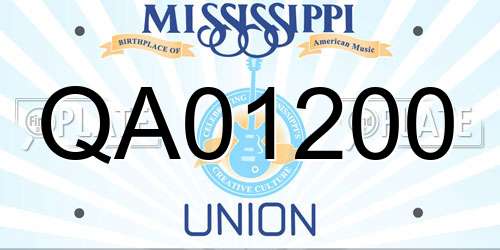 QA01200 Mississippi License Plate