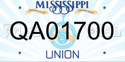 QA01700 Mississippi License Plate