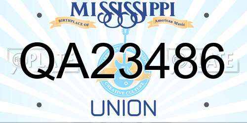 QA23486 Mississippi License Plate