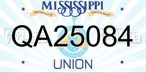 QA25084 Mississippi License Plate