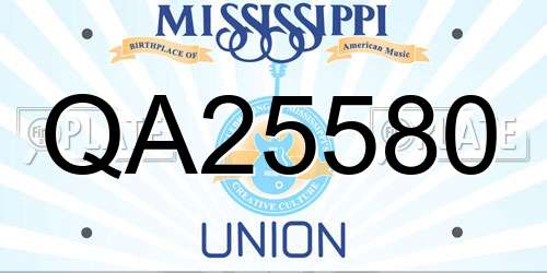 QA25580 Mississippi License Plate