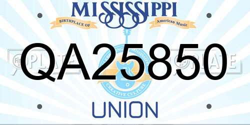 QA25850 Mississippi License Plate