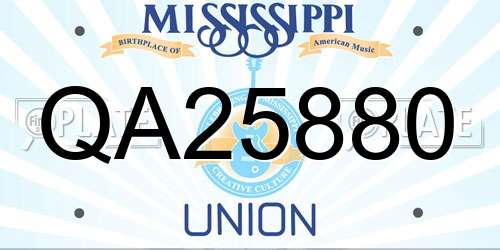 QA25880 Mississippi License Plate