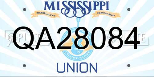 QA28084 Mississippi License Plate