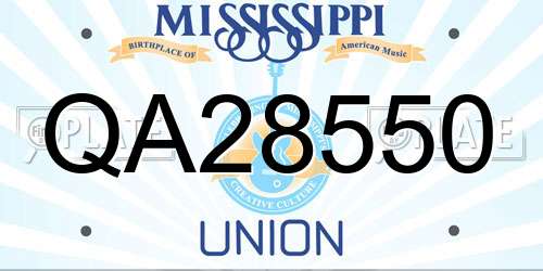 QA28550 Mississippi License Plate