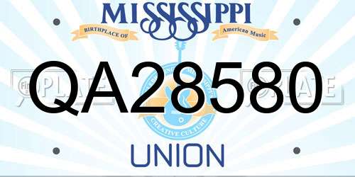 QA28580 Mississippi License Plate