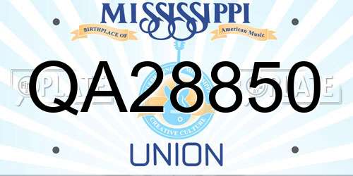 QA28850 Mississippi License Plate