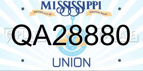 QA28880 Mississippi License Plate