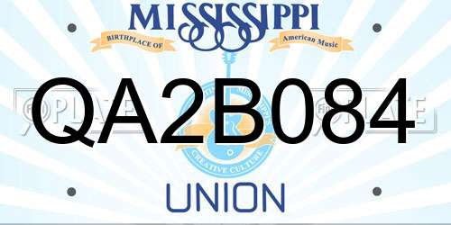 QA2B084 Mississippi License Plate