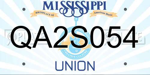 QA2S054 Mississippi License Plate
